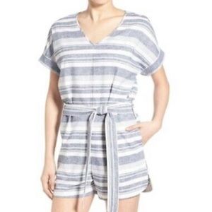 Madewell Stripped Linen Jumpsuit - Size L